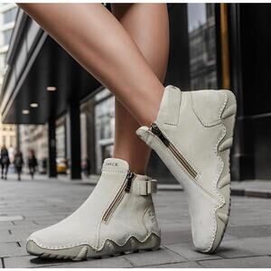 Dbeck Climatelight Women's Khaki Waterproof Casual Slip-On Ankle Booties 
Size 9